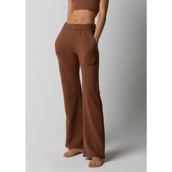 TALENTLESS Pants - TALENTLESS Wide Leg French Terry Lounge Pants Nude Line Size XL